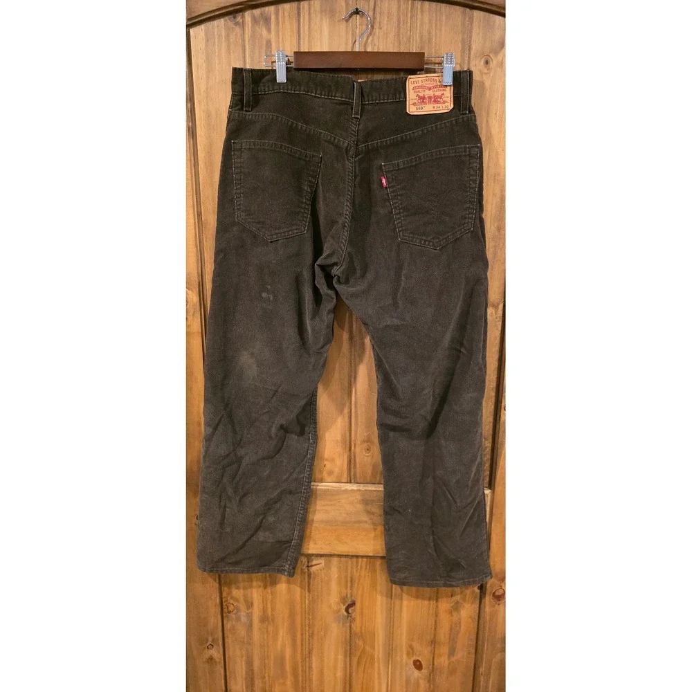 Vintage Levis 559 Relaxed Straight Pants‎ Mens 34x30 Brown Excellent Corduroy